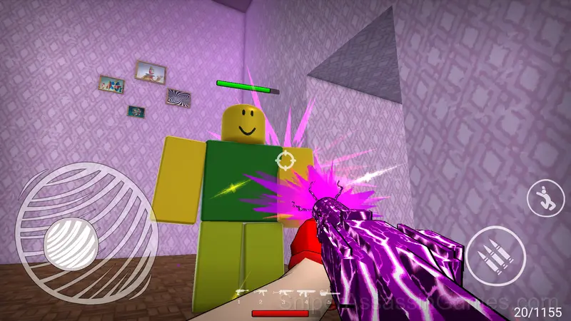 Obby Invasion at the Digital Circus. Shooter! gameplay screenshot 1