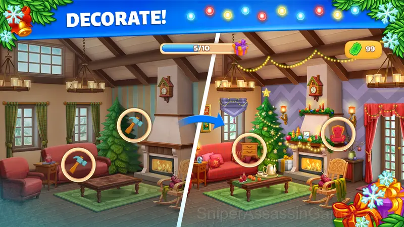 Merge Christmass. Home Design. gameplay screenshot 2