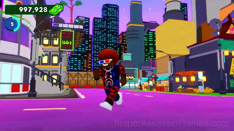 Build a Cyberpunk City with Robby at Robux gameplay screenshot 4