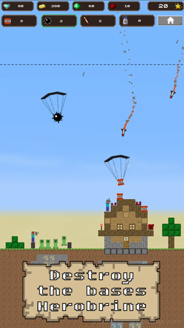 Mine Noob Fuse vs Herobrine Craft Block gameplay screenshot 1