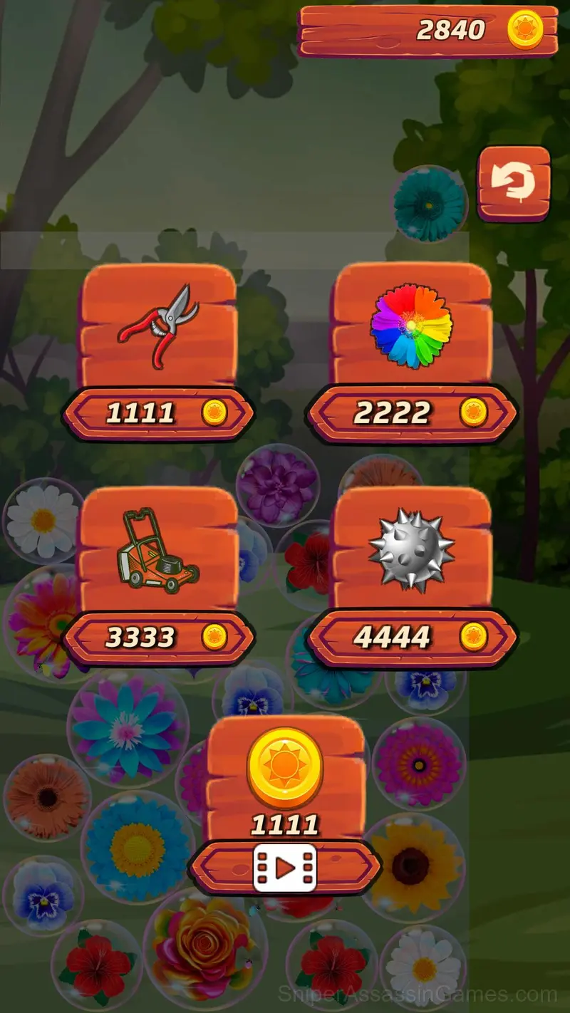 Connect the flowers! Pop the bubbles! 2048 gameplay screenshot 1
