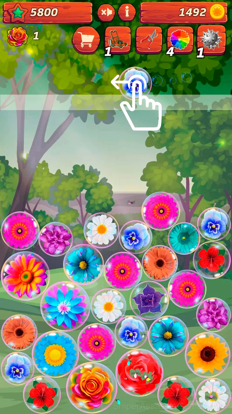 Connect the flowers! Pop the bubbles! 2048 gameplay screenshot 3