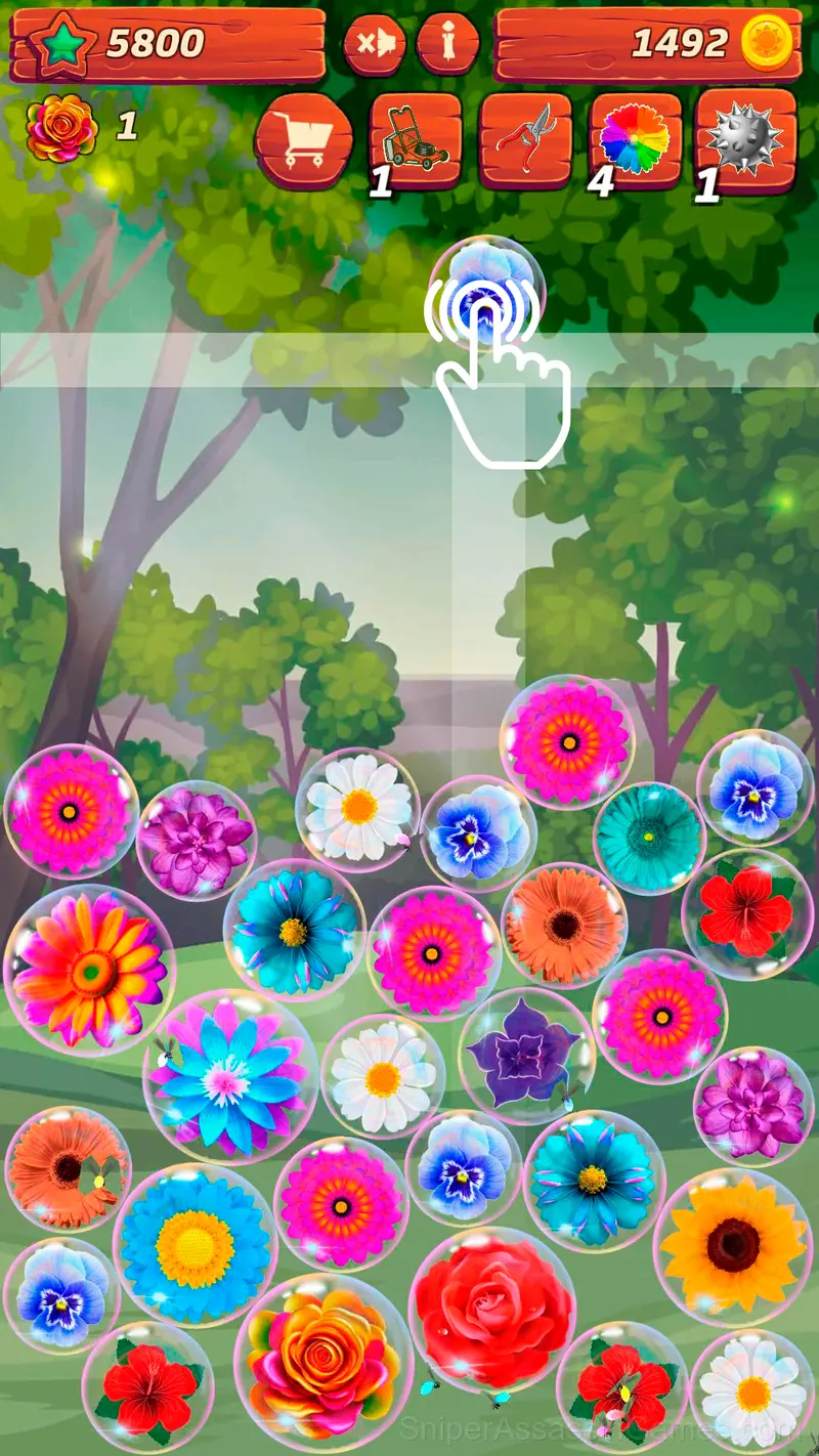 Connect the flowers! Pop the bubbles! 2048 gameplay screenshot 4