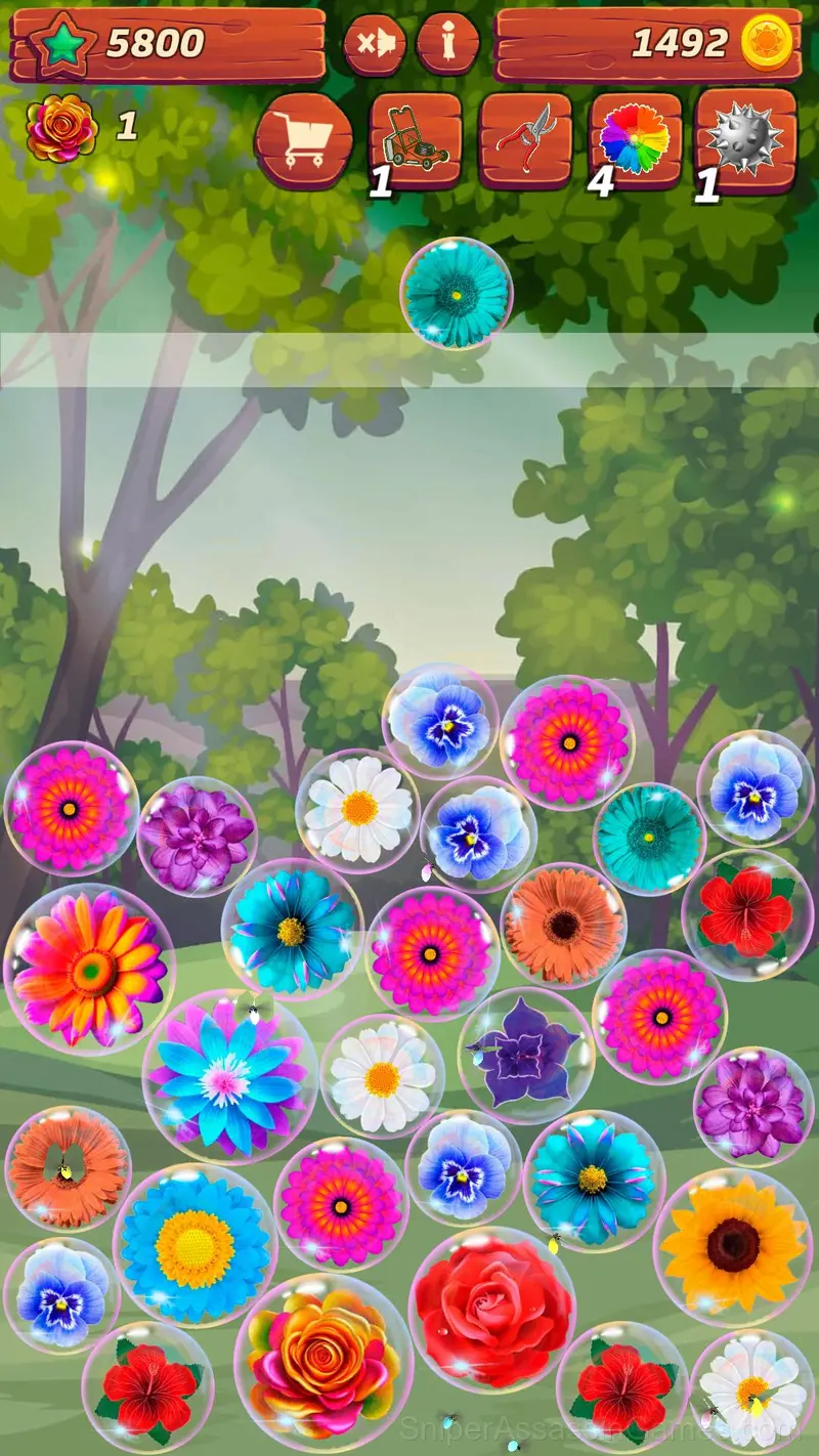 Connect the flowers! Pop the bubbles! 2048 gameplay screenshot 5