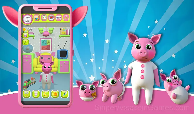 Play Pig Pigotchi. Grow a pig! My pet