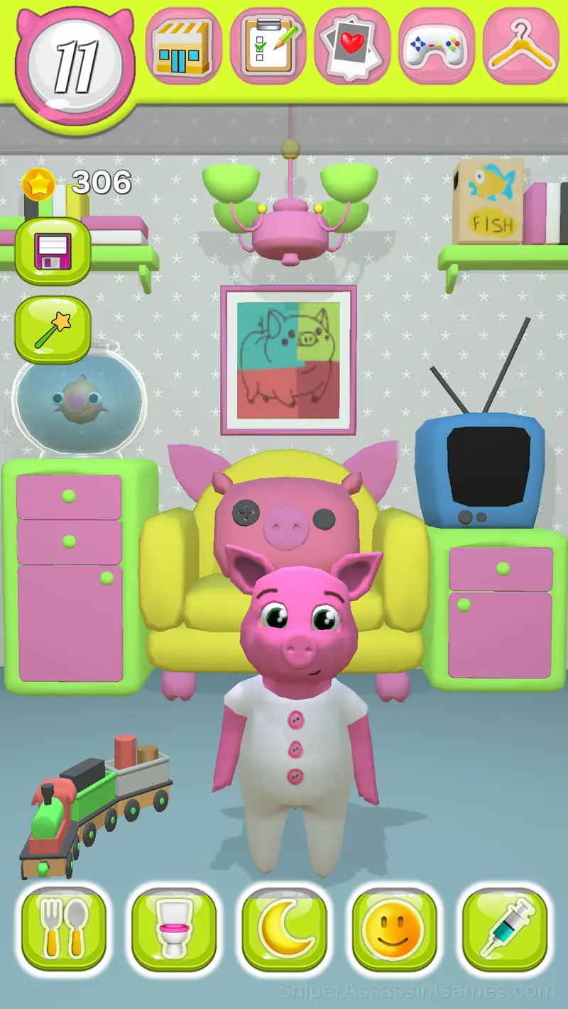 Pig Pigotchi. Grow a pig! My pet gameplay screenshot 2