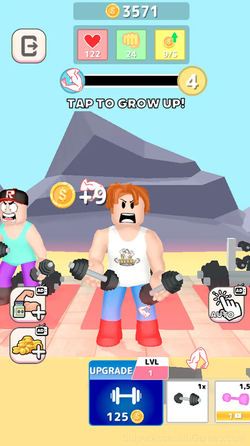 Robbie +1 Strength: Gym Clicker gameplay screenshot 2