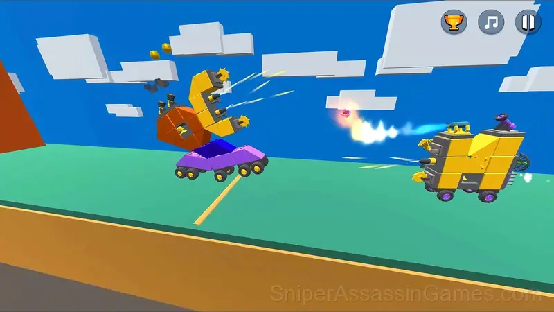 Crafting fighting car out of blocks gameplay screenshot 2