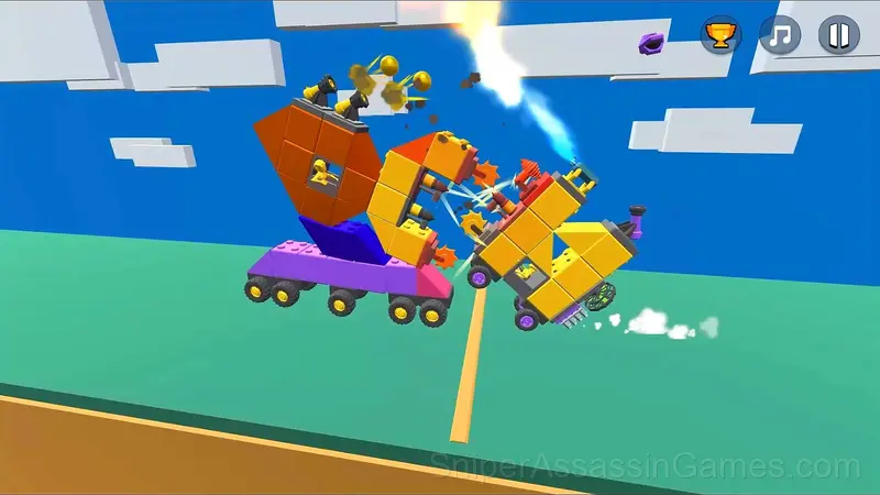 Crafting fighting car out of blocks gameplay screenshot 3