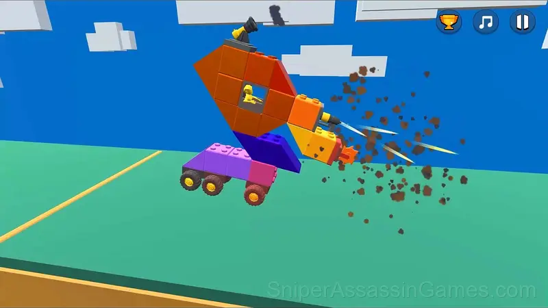 Crafting fighting car out of blocks gameplay screenshot 4