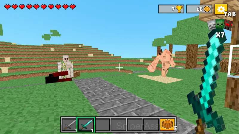 Noob defends the village gameplay screenshot 1