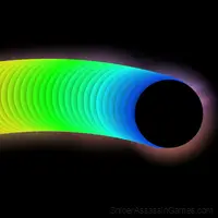 Color trail behind a black ball. Relax