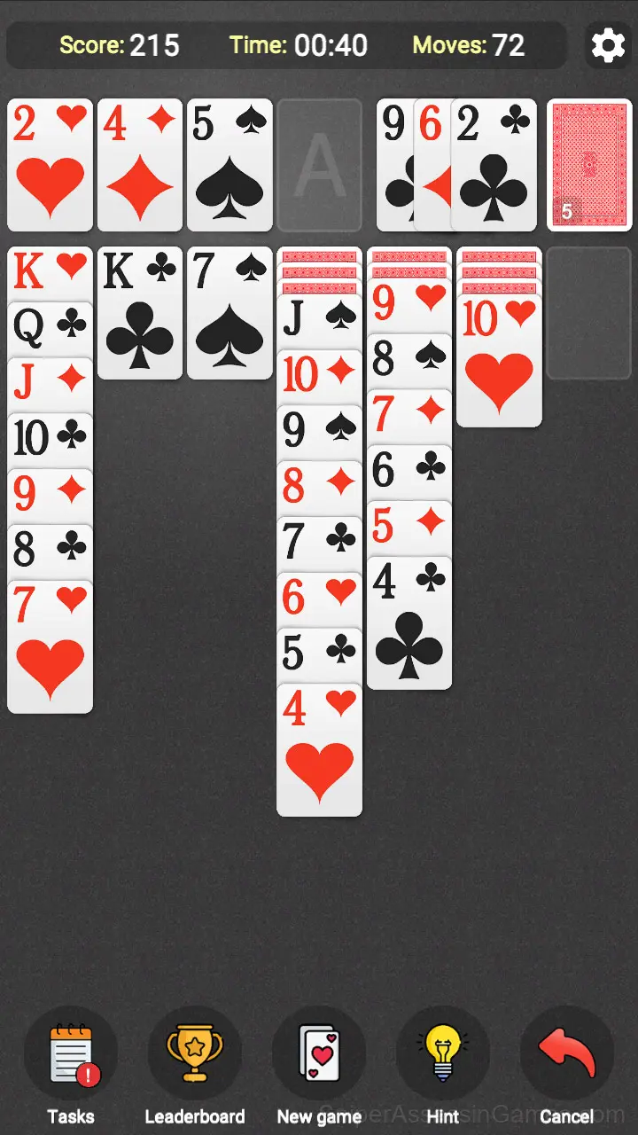 Solitaire Klondike: Draw 1 or 3 cards gameplay screenshot 2