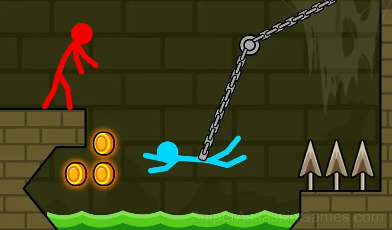 Play Red and Blue Stick: fire and water 2