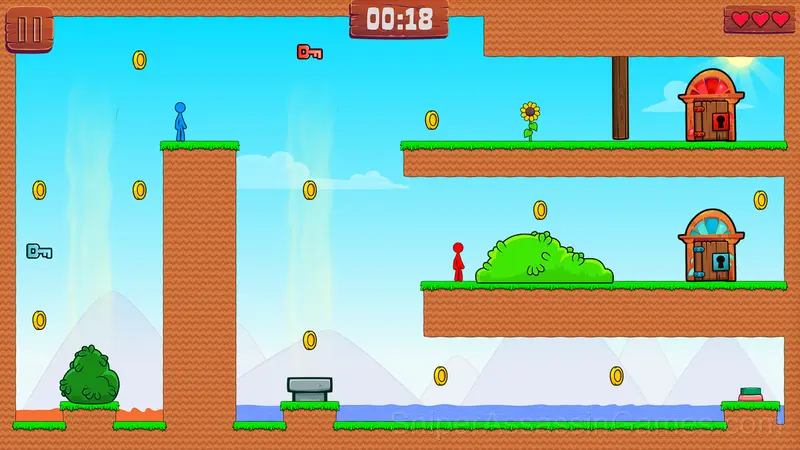 Red and Blue Stick: fire and water 2 gameplay screenshot 2