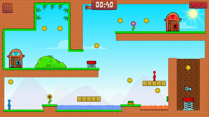 Red and Blue Stick: fire and water 2 gameplay screenshot 3