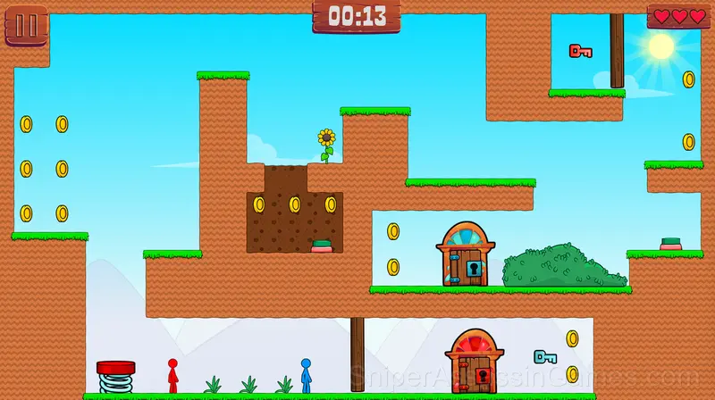Red and Blue Stick: fire and water 2 gameplay screenshot 6