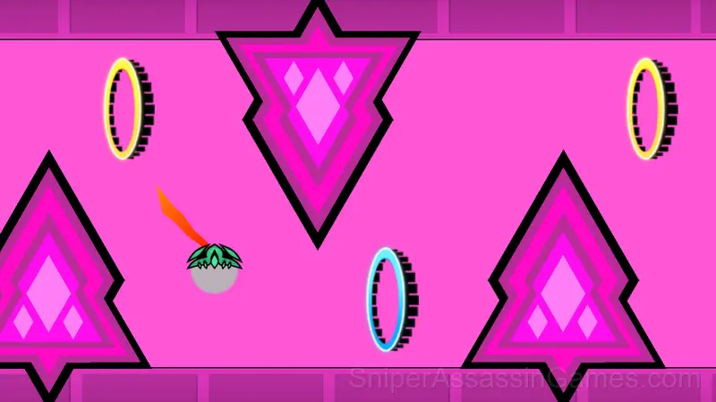 Geometry dash flying saucer gameplay screenshot 1