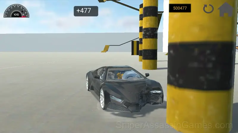 Crash tests of cars with airbags gameplay screenshot 1