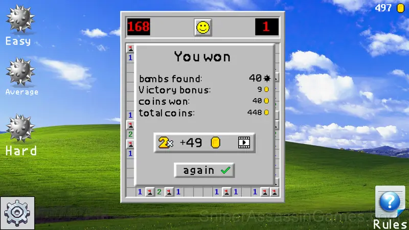 Classic minesweeper gameplay screenshot 2
