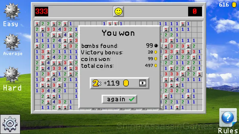 Classic minesweeper gameplay screenshot 4