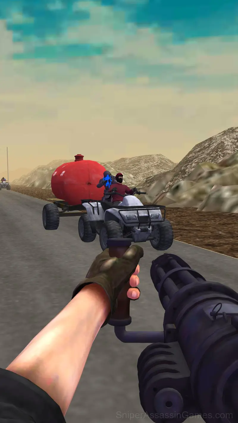 Godfather Road Chase: Realistic Shooter Guns gameplay screenshot 3