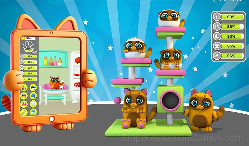 Play Cat house. My dear friend kitten.