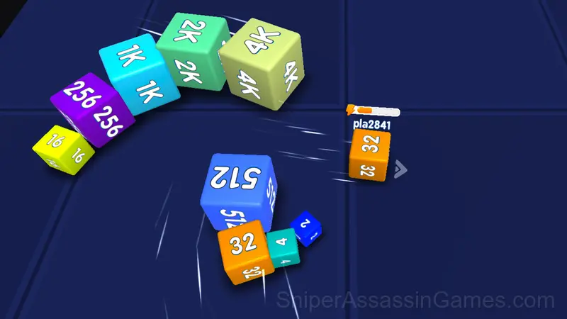 Cube Snake 2048 gameplay screenshot 3