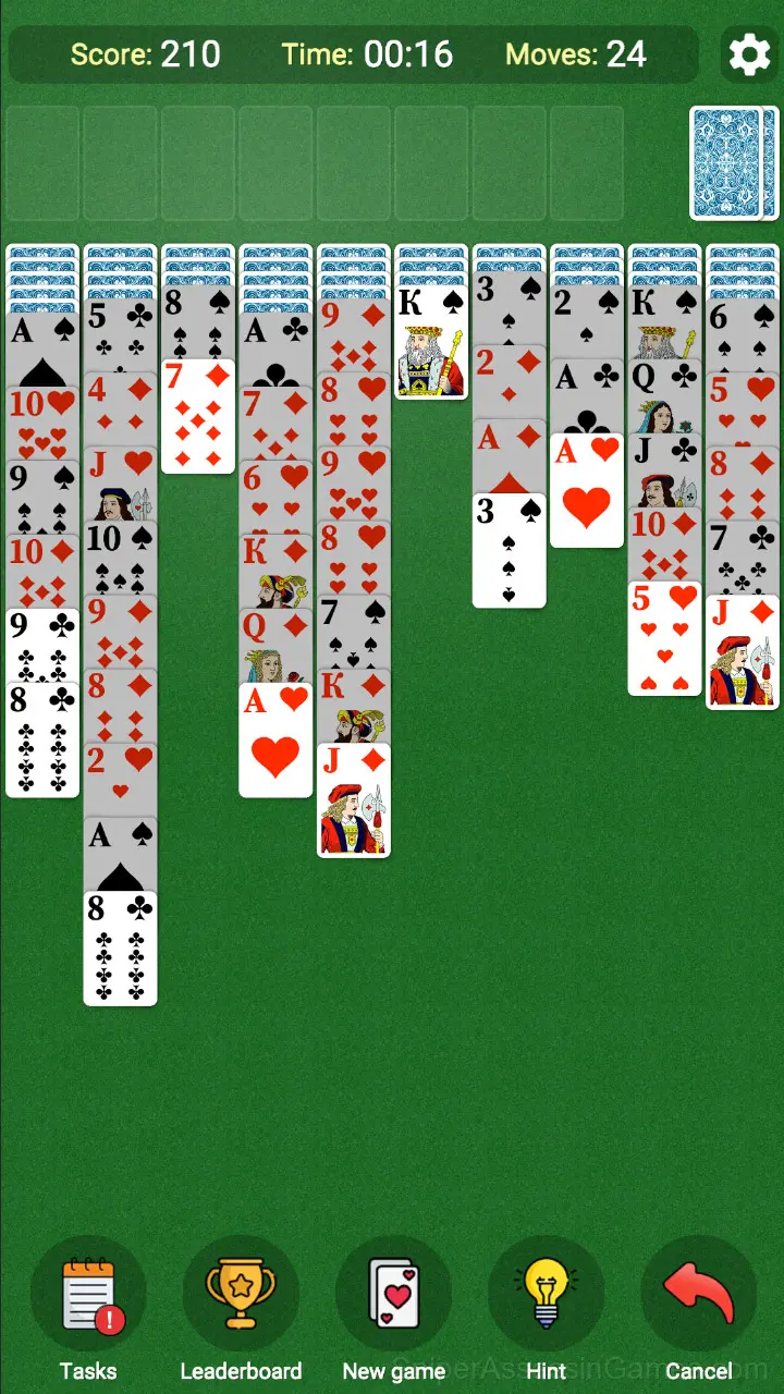 Spider Solitaire: 1, 2 or 4 suits gameplay screenshot 3