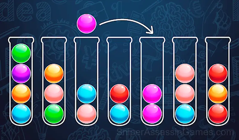 Play Sort Colored Balls Puzzle