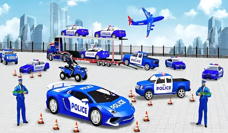 Play Grand Police Transport Truck