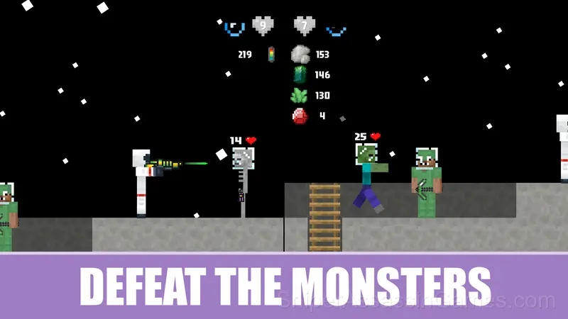 Noob and Pro Moon Survival gameplay screenshot 5