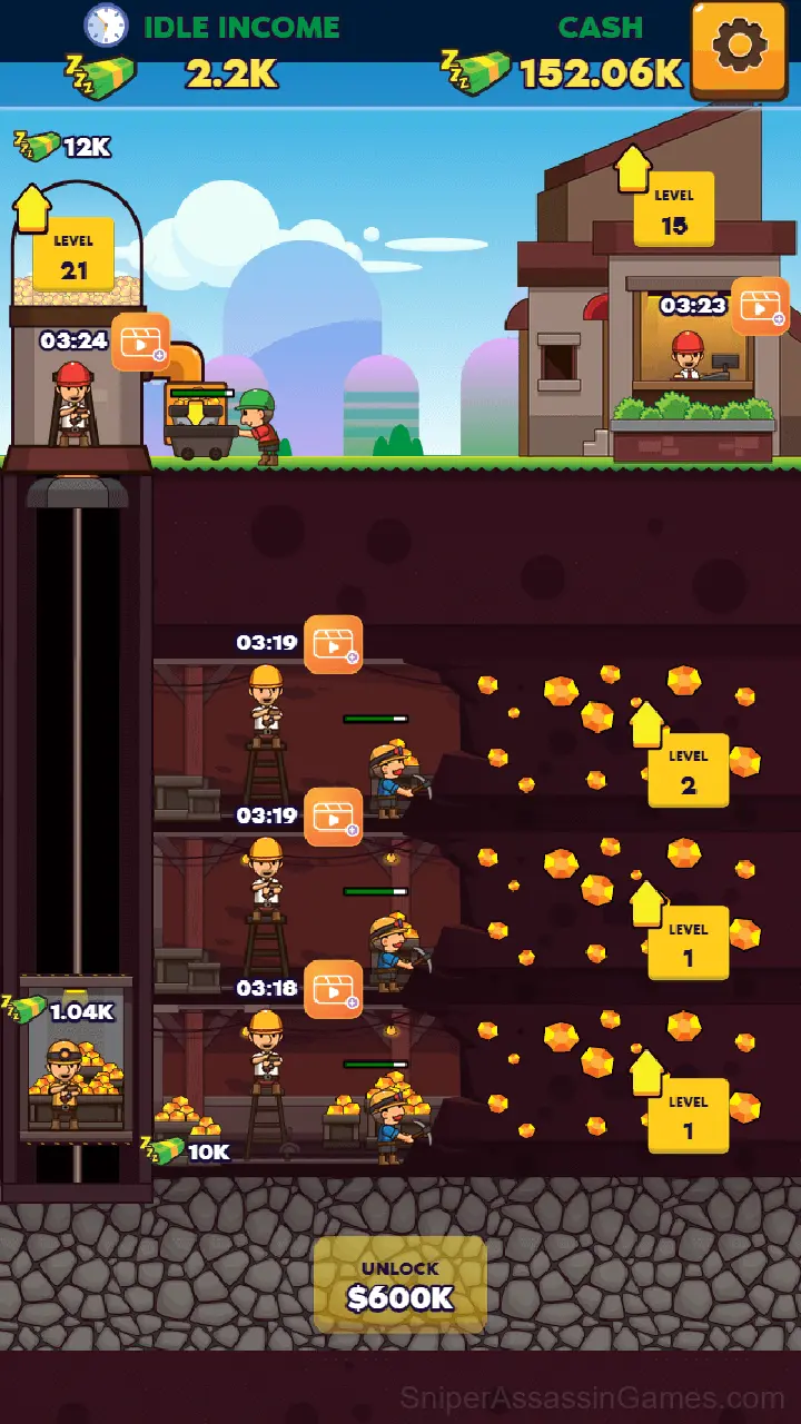 Idle Gold Miner gameplay screenshot 2