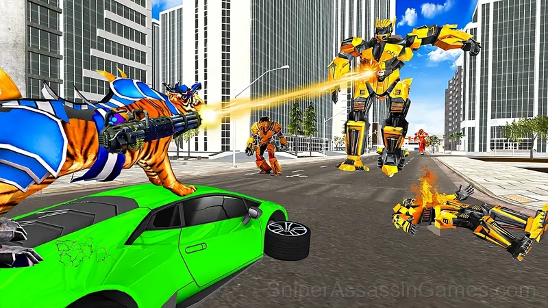 Tiger Robot and Motorcycle: Transformers gameplay screenshot 4
