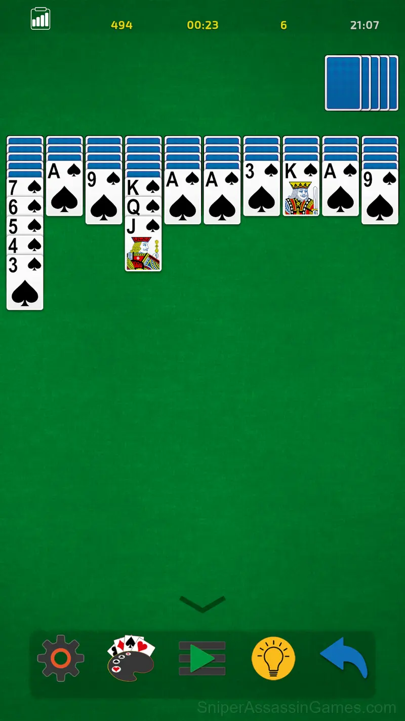 Solitaire Spider - Deluxe gameplay screenshot 2