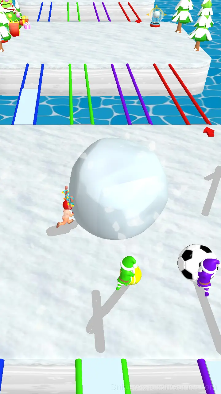 Snowball Bridge Rush 3D gameplay screenshot 3