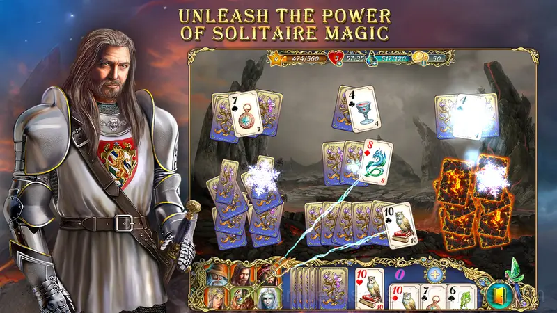 Tri Peaks Emerland Solitaire gameplay screenshot 1