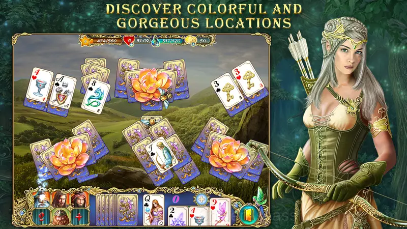 Tri Peaks Emerland Solitaire gameplay screenshot 2