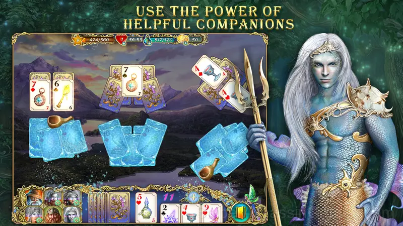 Tri Peaks Emerland Solitaire gameplay screenshot 4