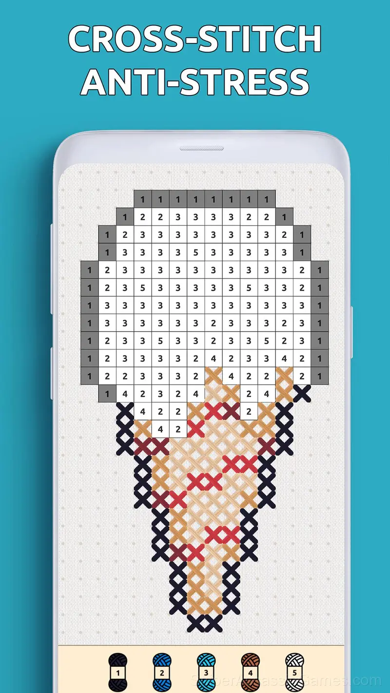 Cross-stitch by numbers gameplay screenshot 1