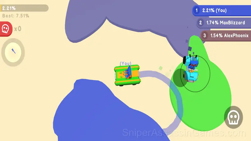 Paper io gameplay screenshot 2