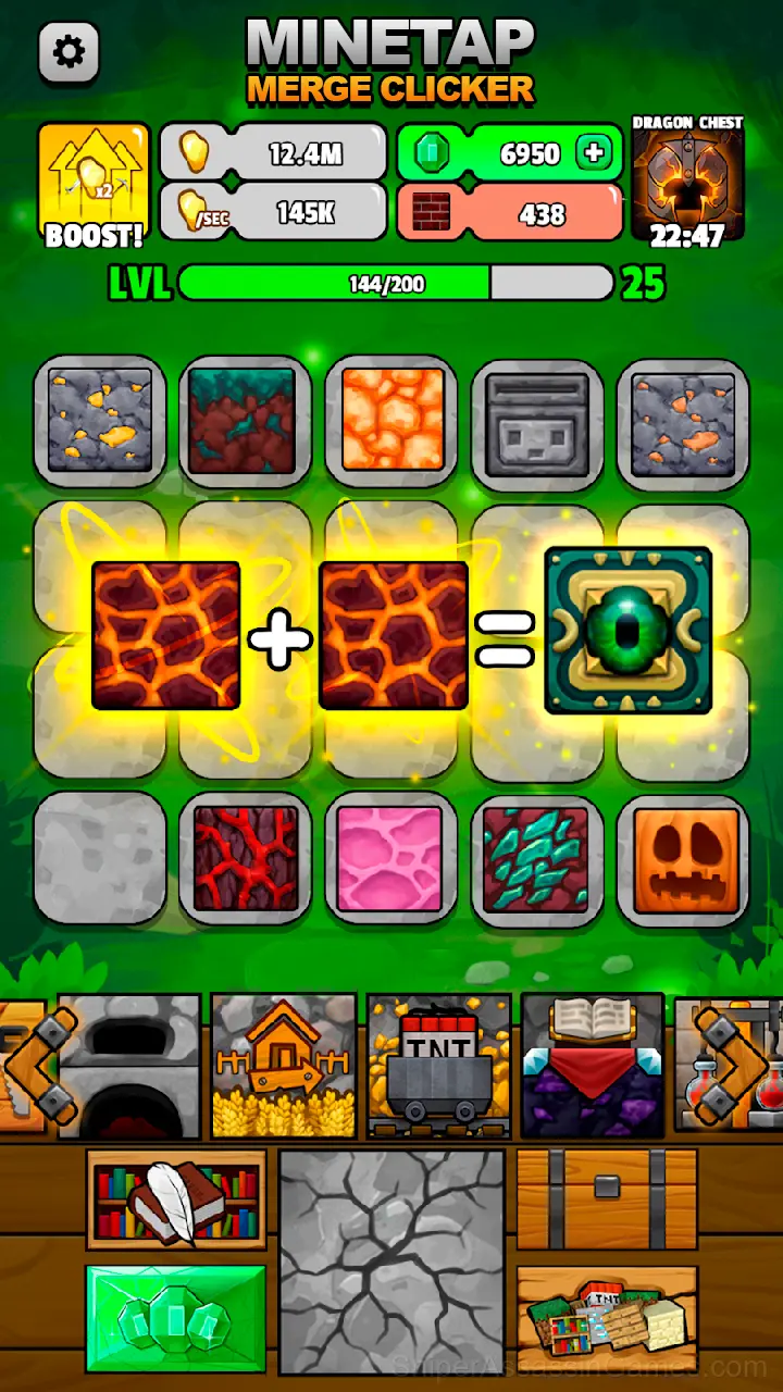 Minetap Merge Clicker gameplay screenshot 1