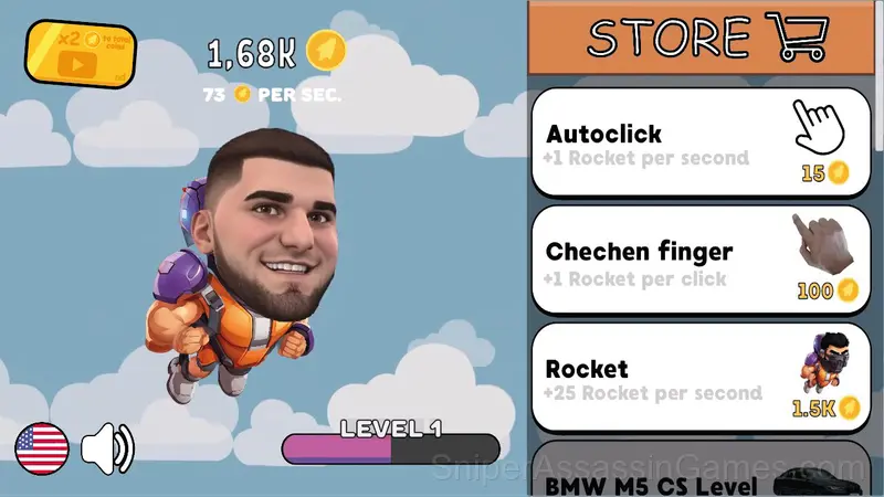 Tamaev's Rocket: Clicker gameplay screenshot 1