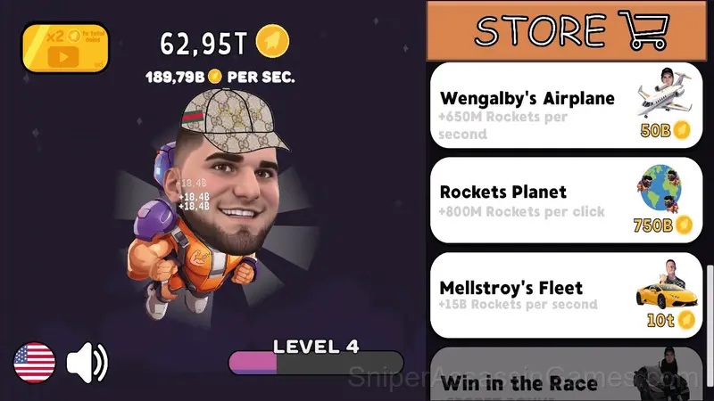 Tamaev's Rocket: Clicker gameplay screenshot 2