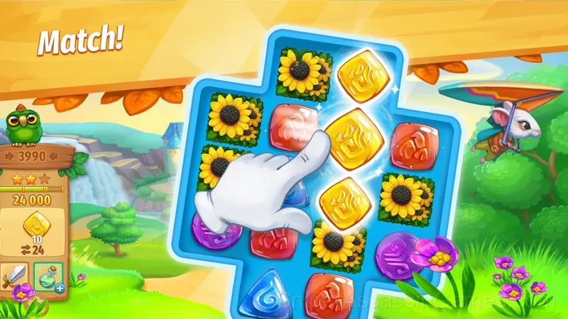 Strongblade Match 3 Adventure! gameplay screenshot 1