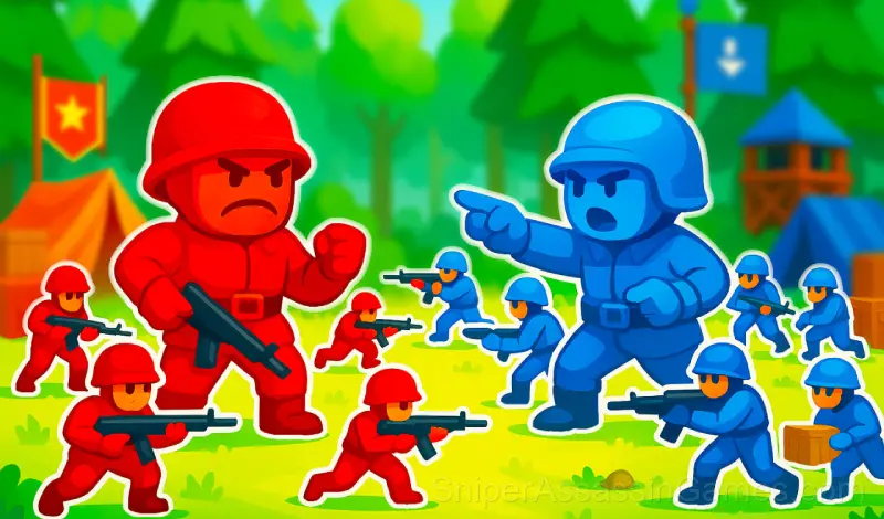 Play Little Commander: Red vs Blue