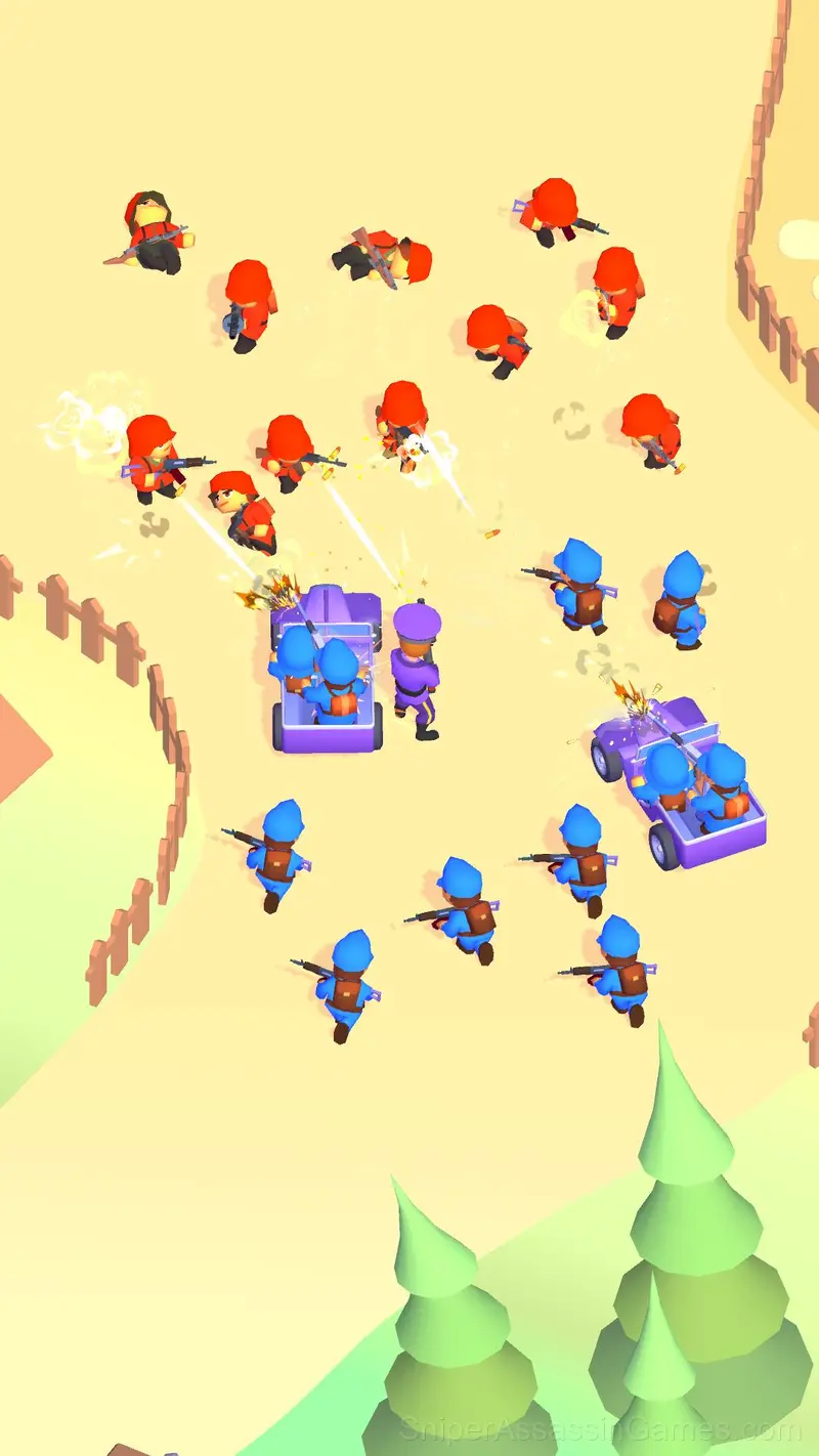 Little Commander: Red vs Blue gameplay screenshot 4