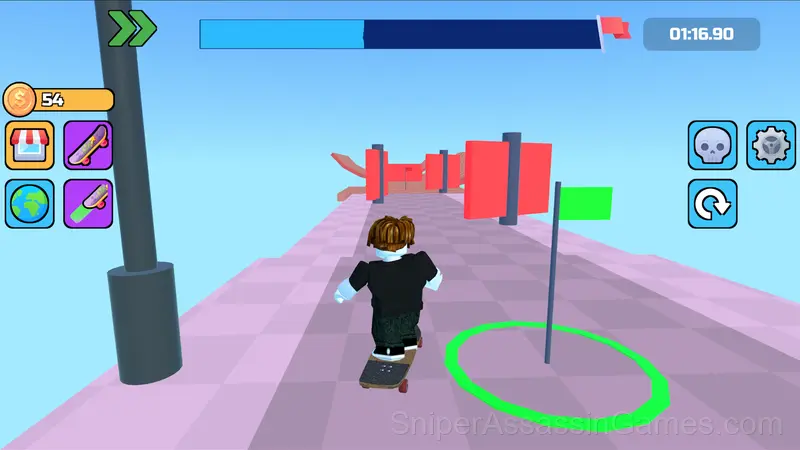 Obby: Skateboard Race gameplay screenshot 1