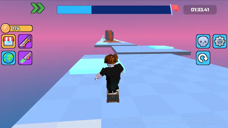 Obby: Skateboard Race gameplay screenshot 2