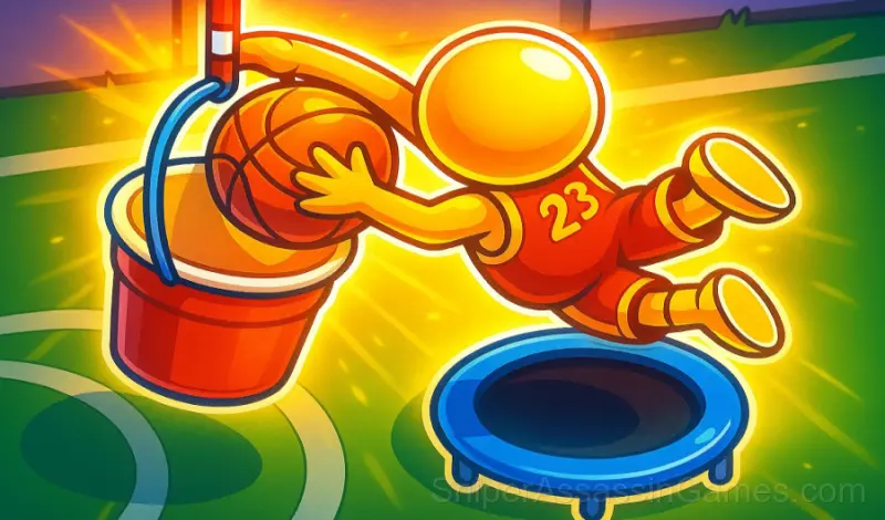 Play Trampoline Basketball 3D